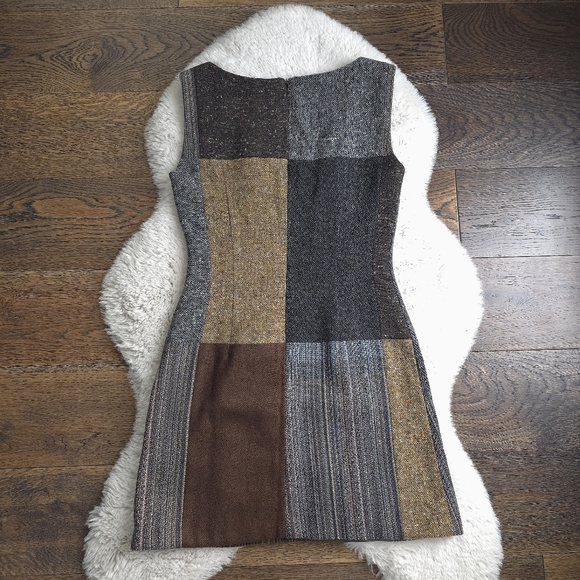 Vintage Dolce & Gabbana Patchwork Wool Mini Dress - Picture 8 of 8